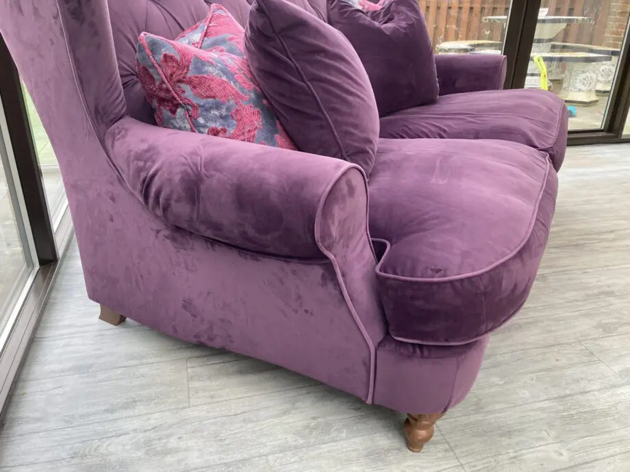 Sofology purple three seater sofa