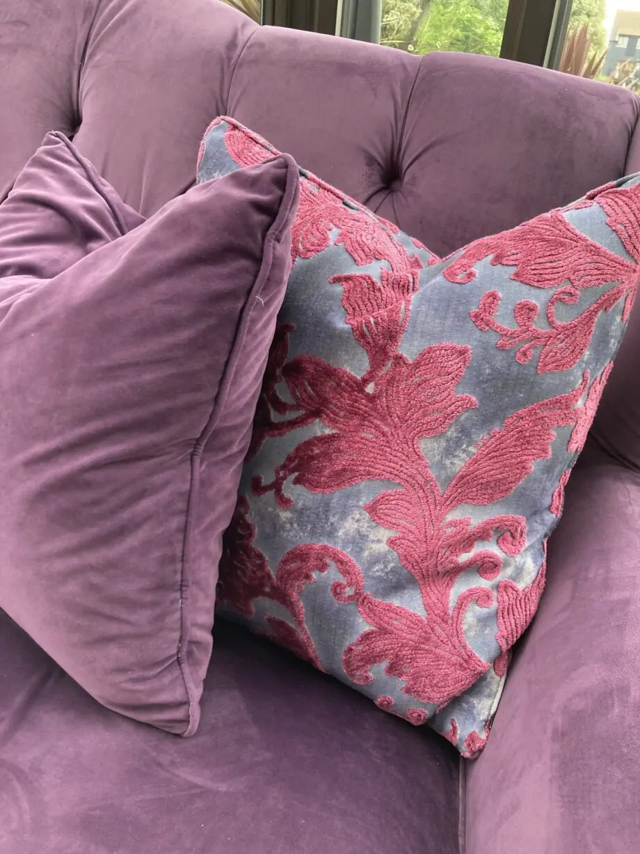 Sofology purple three seater sofa