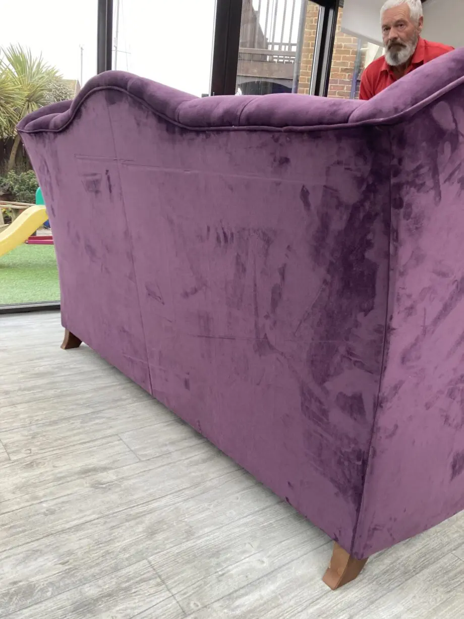 Sofology purple three seater sofa
