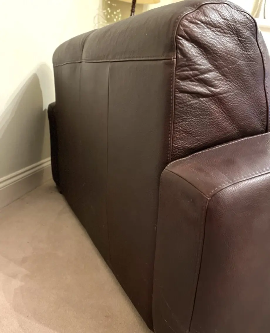 Brown leather sofa