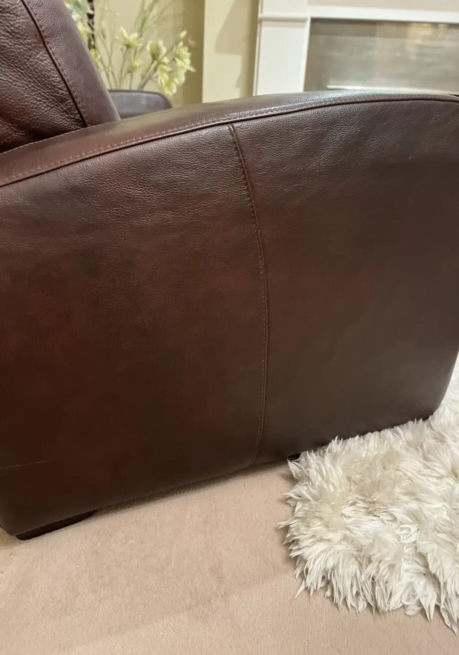 Brown leather sofa