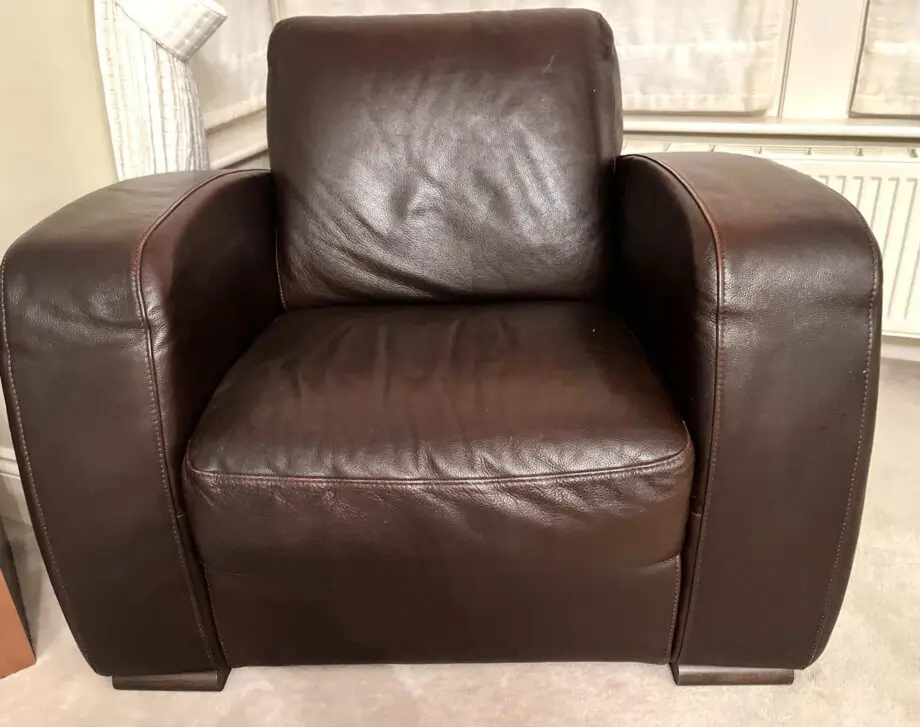 Brown leather sofa one seater