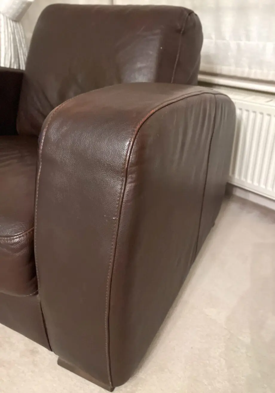 Brown leather sofa one seater