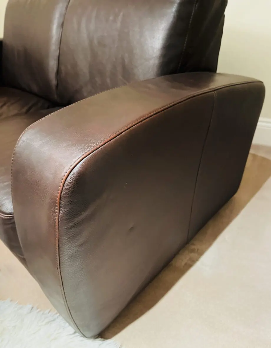 Brown leather sofa