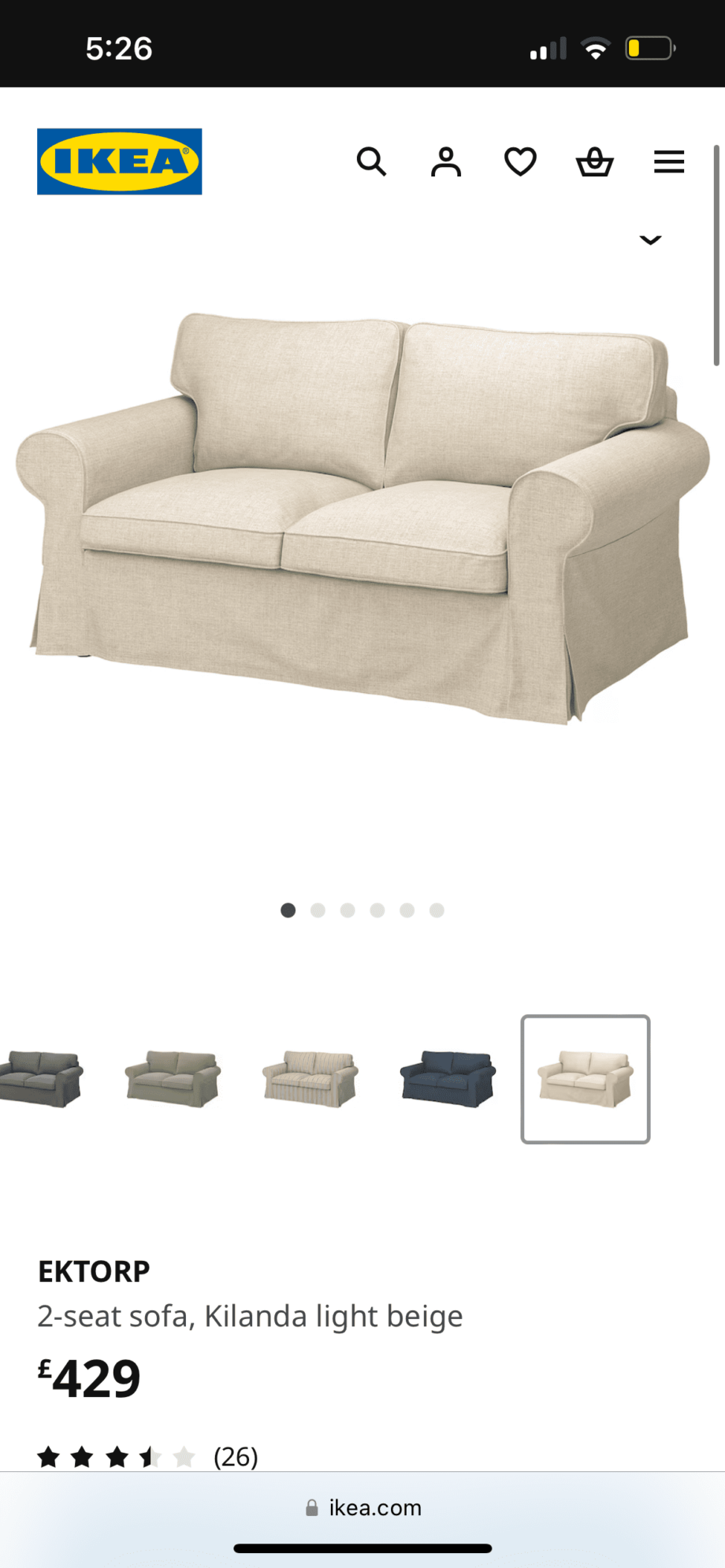 IKEA Ektorp two seater in beige with additional covers