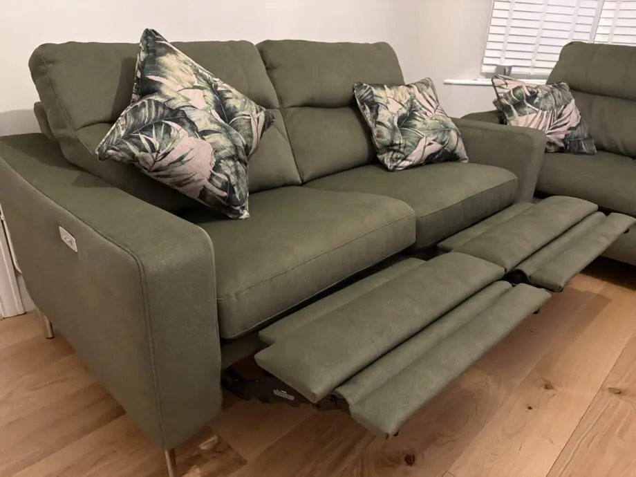 Paradiso 2 seater green electric power recliner sofa