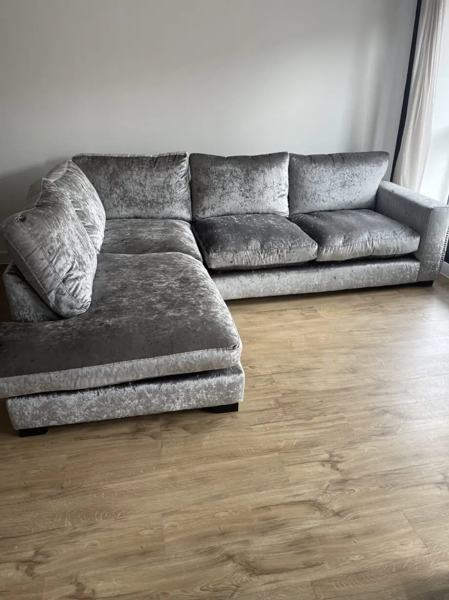 DFS crushed velvet grey