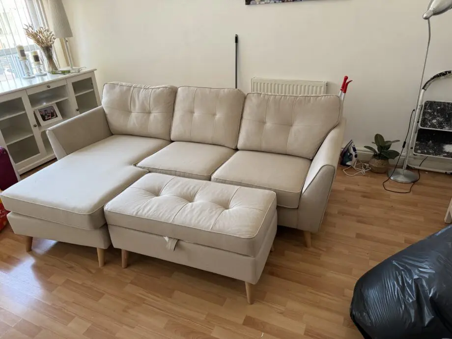 DFS Anabelle 4 Seater Lounge Sand with footstool