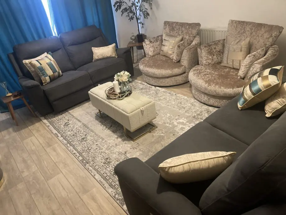 Scs Morgan electric recliner twin sofa 3 seater x2