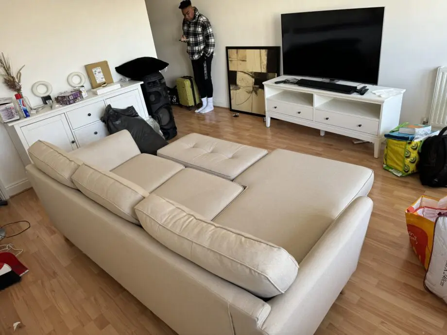 DFS Anabelle 4 Seater Lounge Sand with footstool