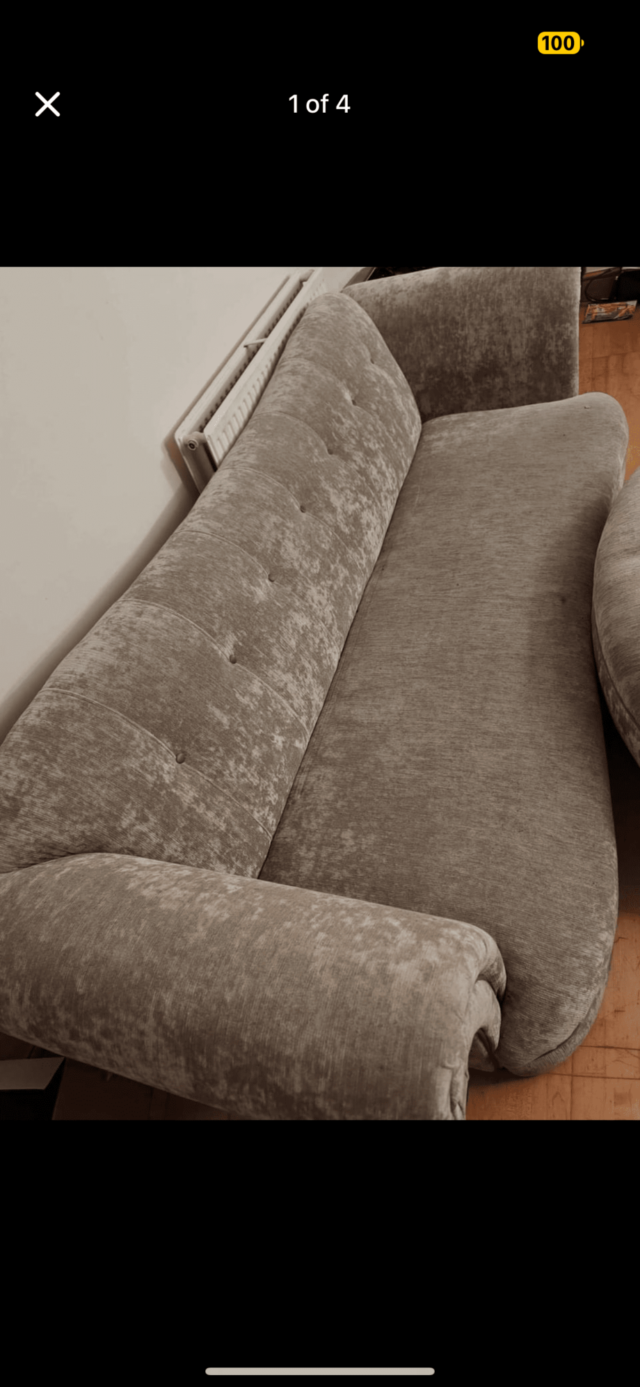Dfs brown Chicago sofa with large foot stool