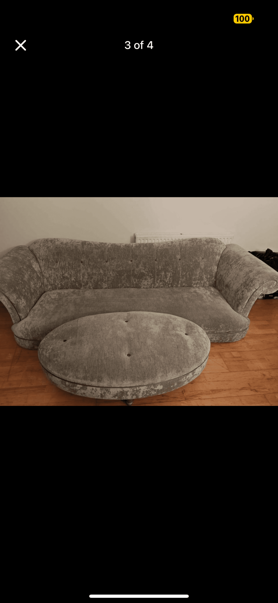 Dfs brown Chicago sofa with large foot stool