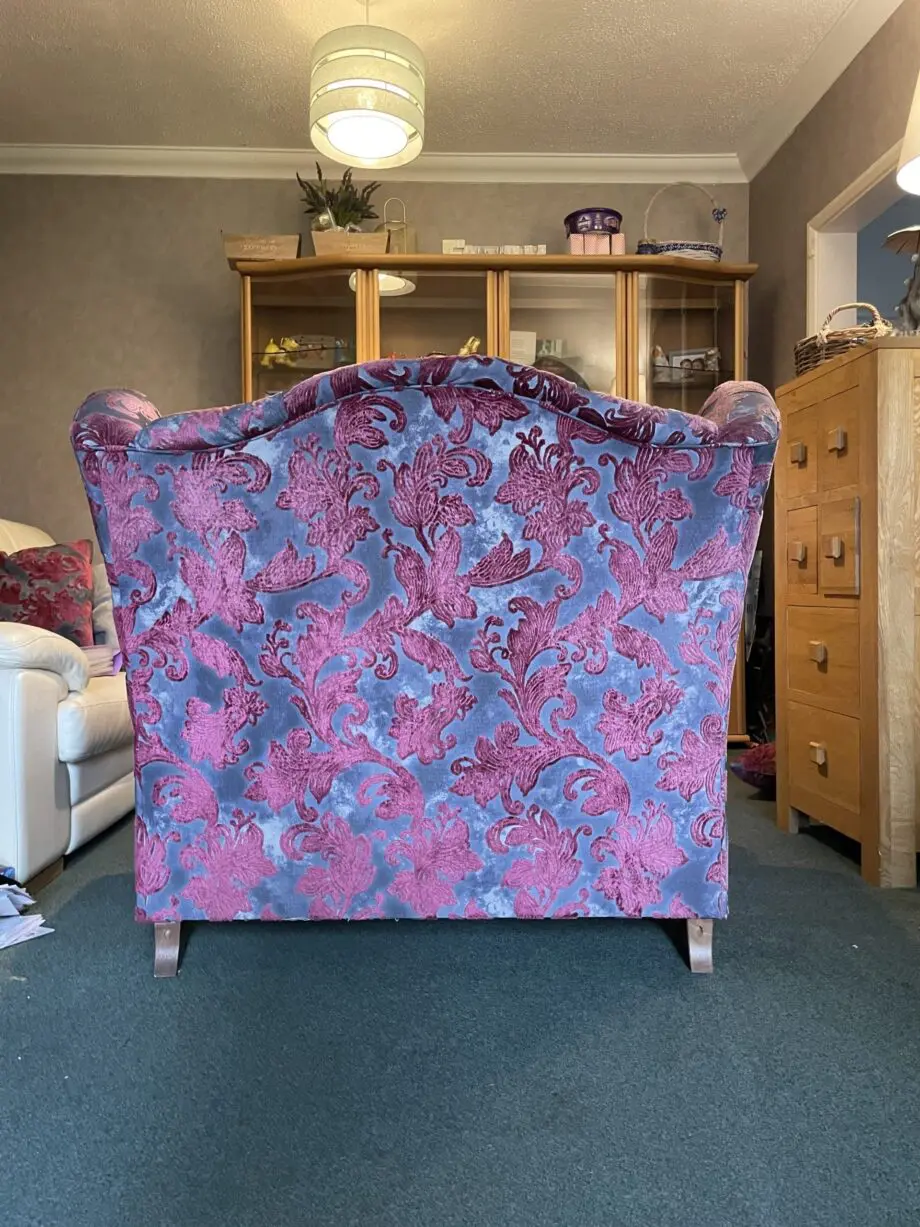 Sofology Liherte - Purple and Grey Fabric Love Seat