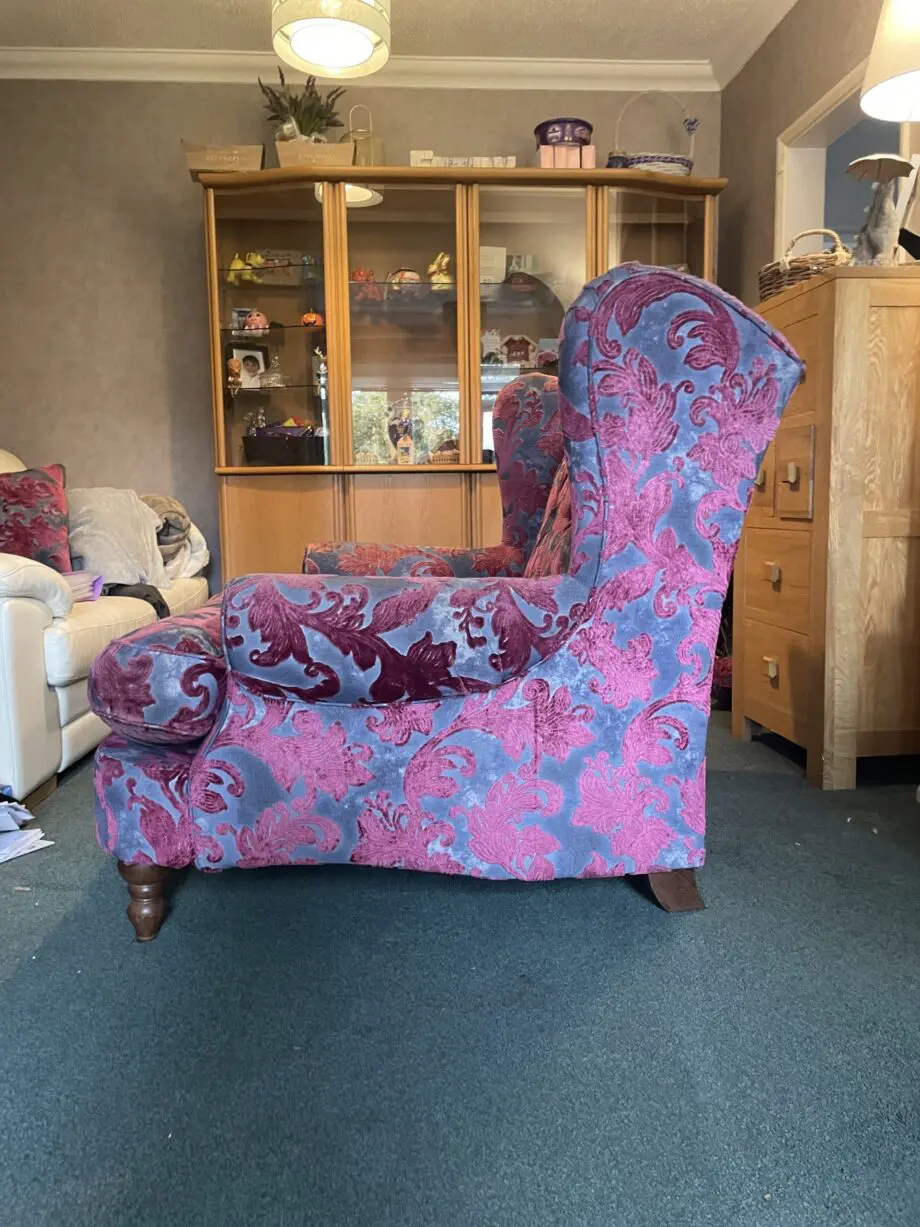 Sofology Liherte - Purple and Grey Fabric Love Seat