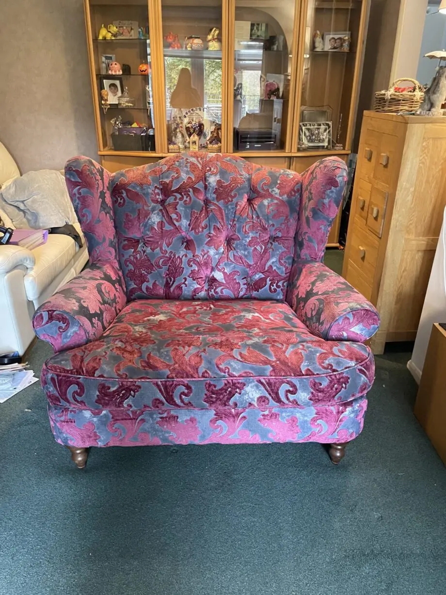 Sofology Liherte - Purple and Grey Fabric Love Seat