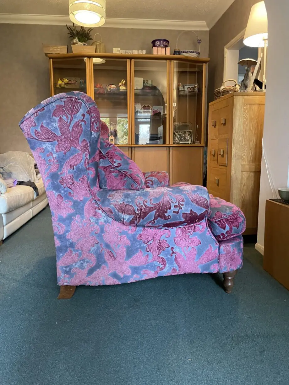 Sofology Liherte - Purple and Grey Fabric Love Seat