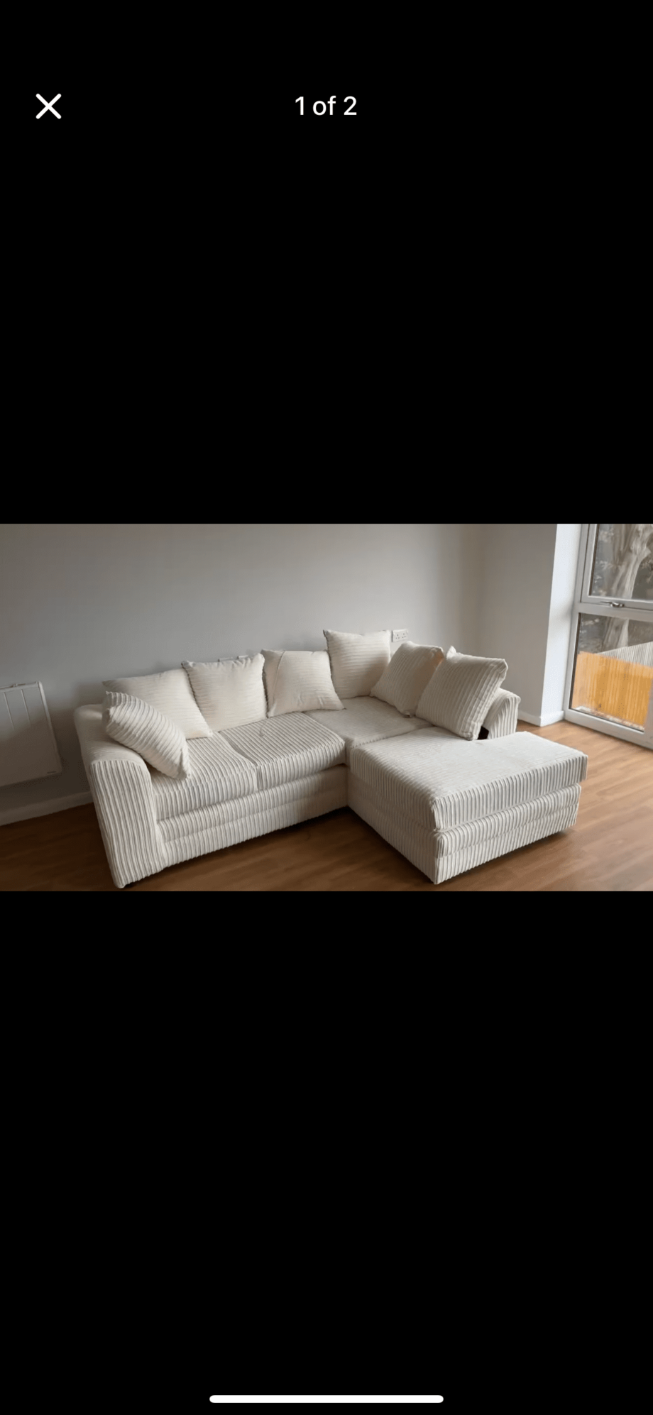 Jumbo cord Cream Corner sofa
