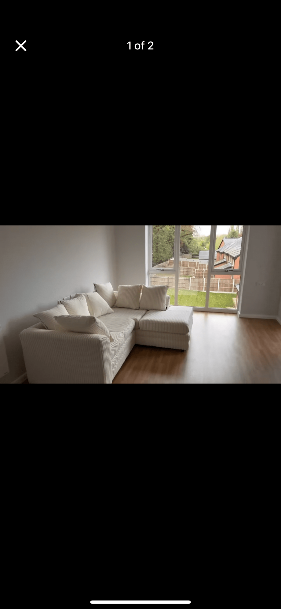 Jumbo cord Cream Corner sofa