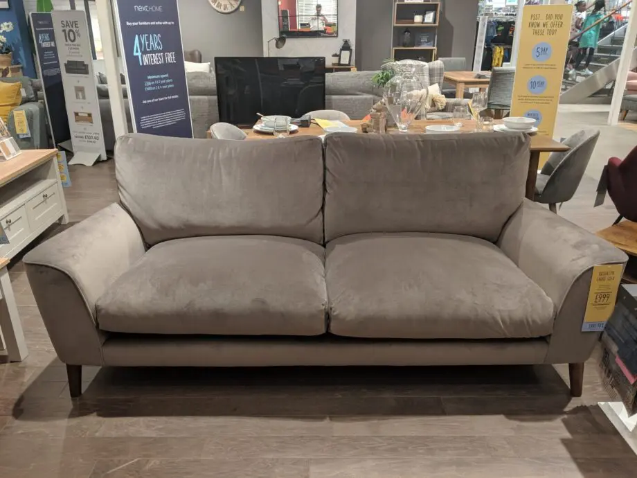 NEXT Brooklyn grey velvet sofa