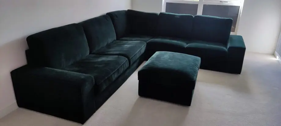 Ikea Kivik 5 Seater Sofa with Foot Stool - Tallmyra Dark Green