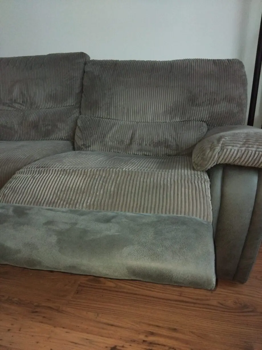 Harveys Arlington corner sofa storm/grey corduroy / manual recliner