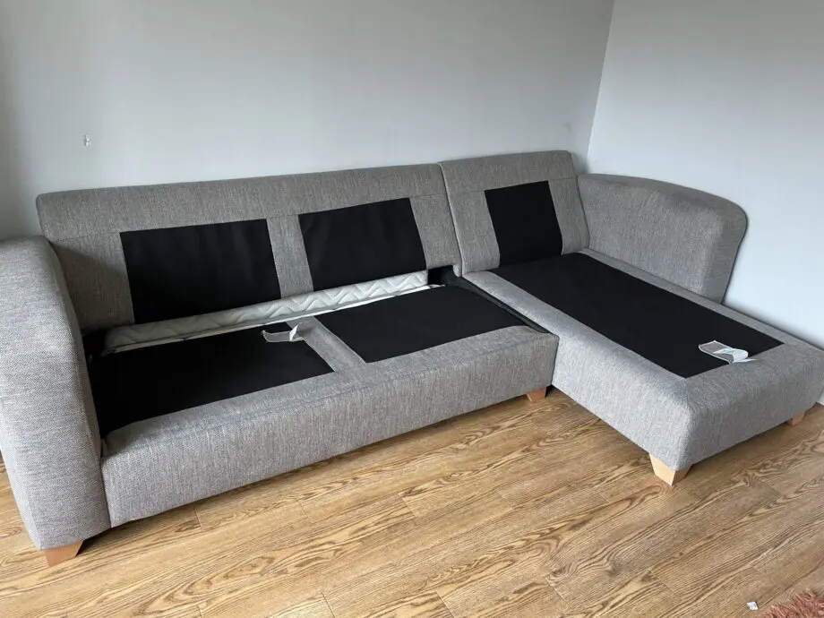 DFS Layla casual corner sofa bed - multi-grey/brown