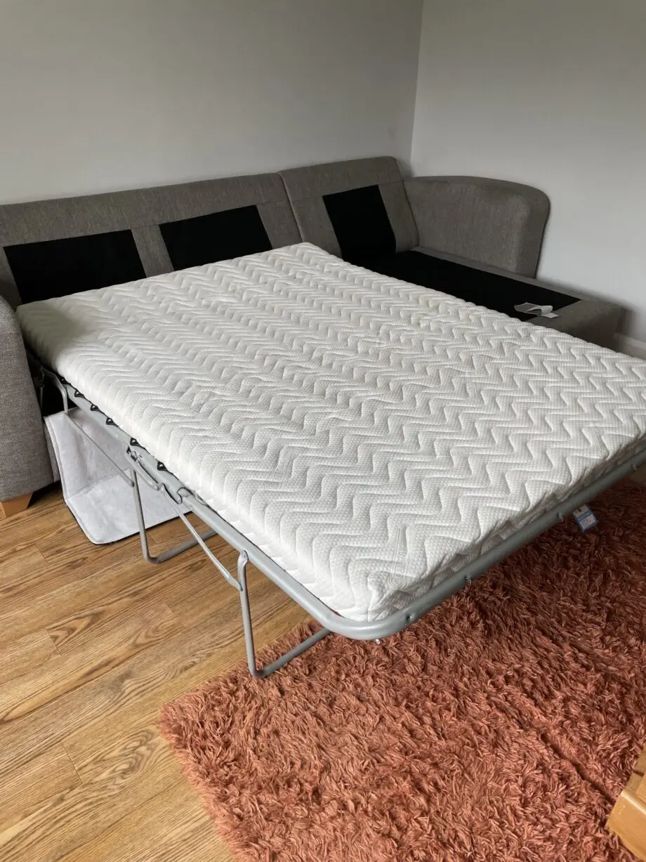 DFS Layla casual corner sofa bed - multi-grey/brown