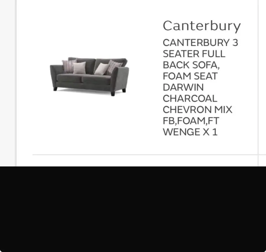 Sofology 3 seater- Darwin charcoal Canterbury