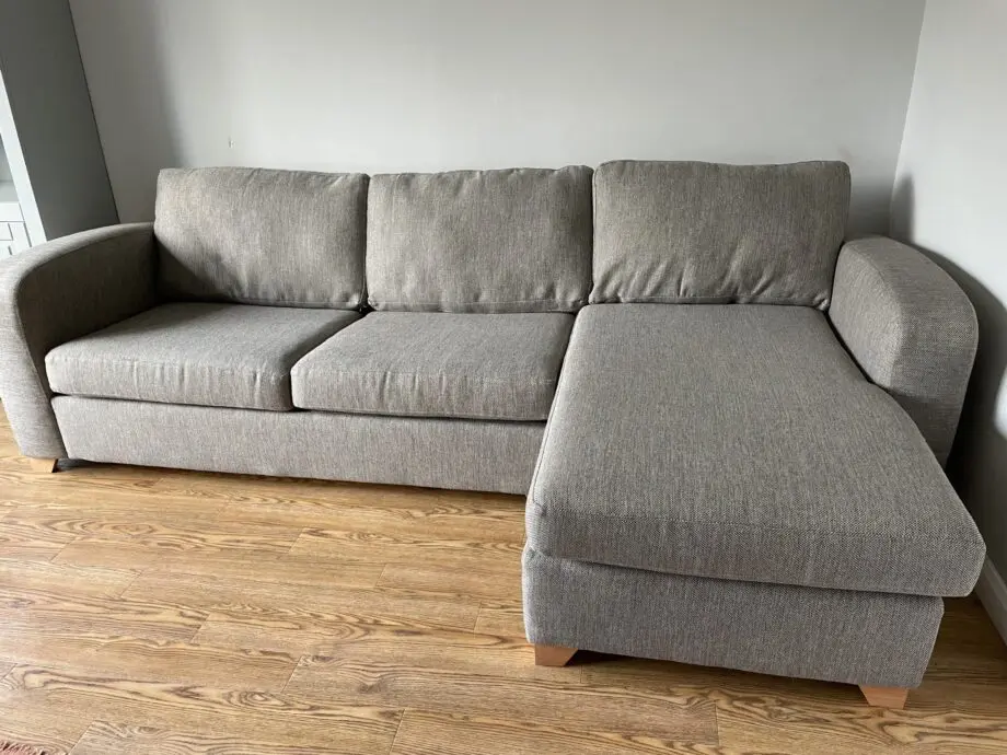 DFS Layla casual corner sofa bed - multi-grey/brown