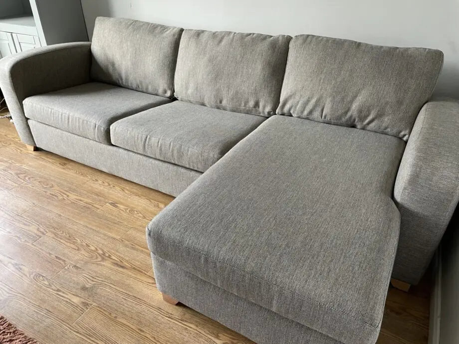 DFS Layla casual corner sofa bed - multi-grey/brown