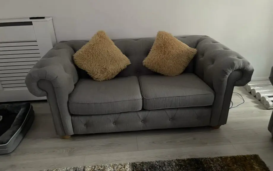 DFS 2x2 seater chesterfield (Cotswold plain) Ash colour.