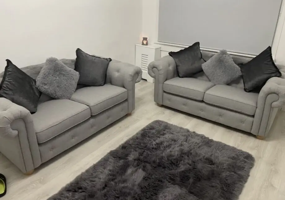 DFS 2x2 seater chesterfield (Cotswold plain) Ash colour.