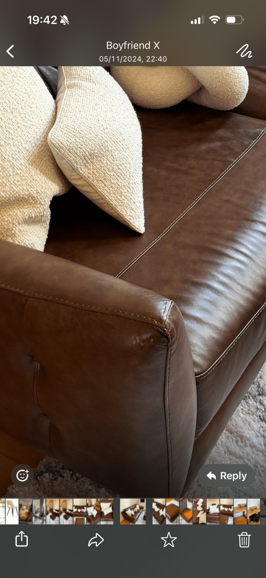 Sofology Cordelia Alaska Whisky Brown Leather Sofa Set