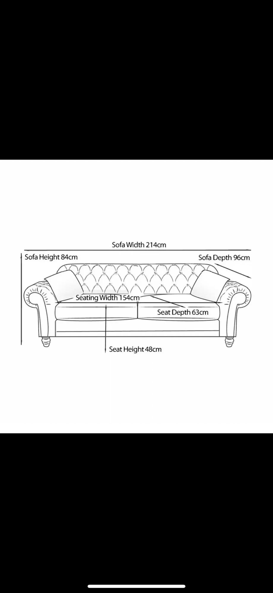 Costco Bordeaux Button Back Velvet 3 Seater, Royal Blue