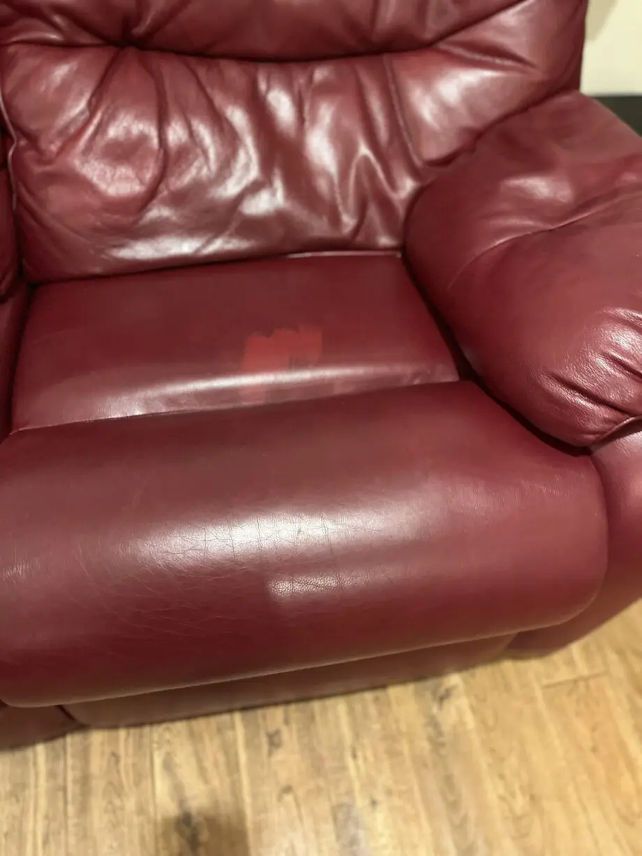 G plan burgundy 2 & 3 seater leather sofa