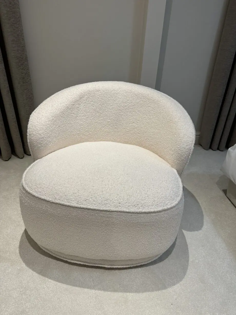 White Boucle chair