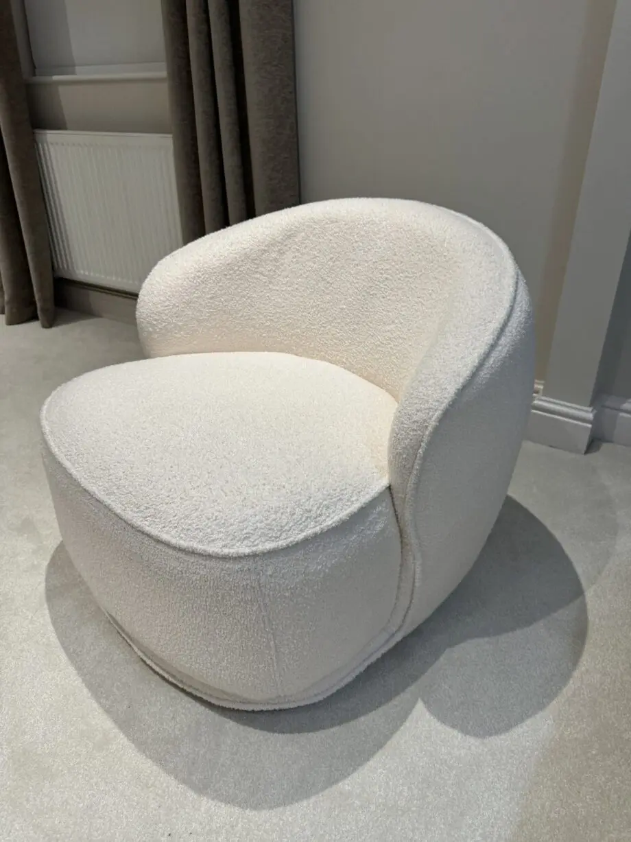 White Boucle chair