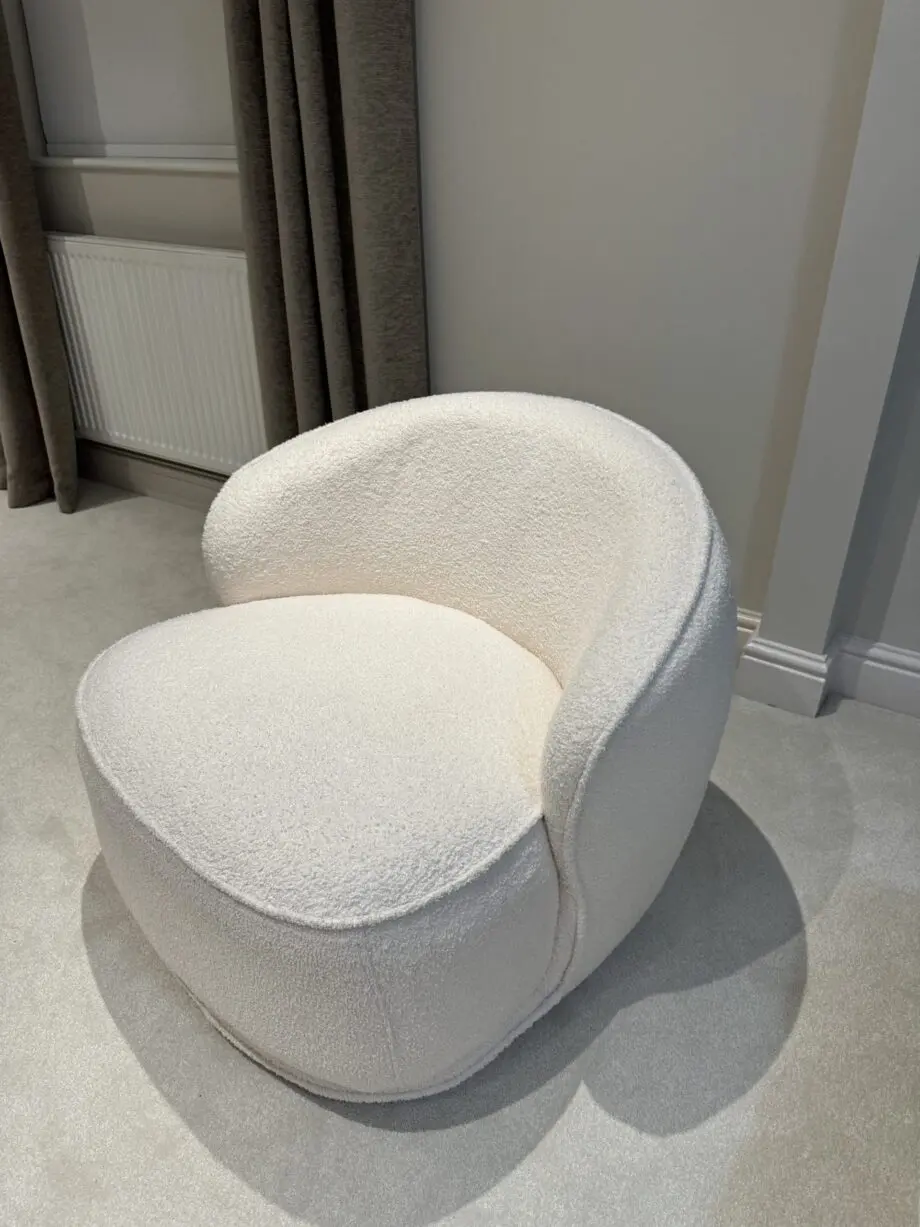 White Boucle chair
