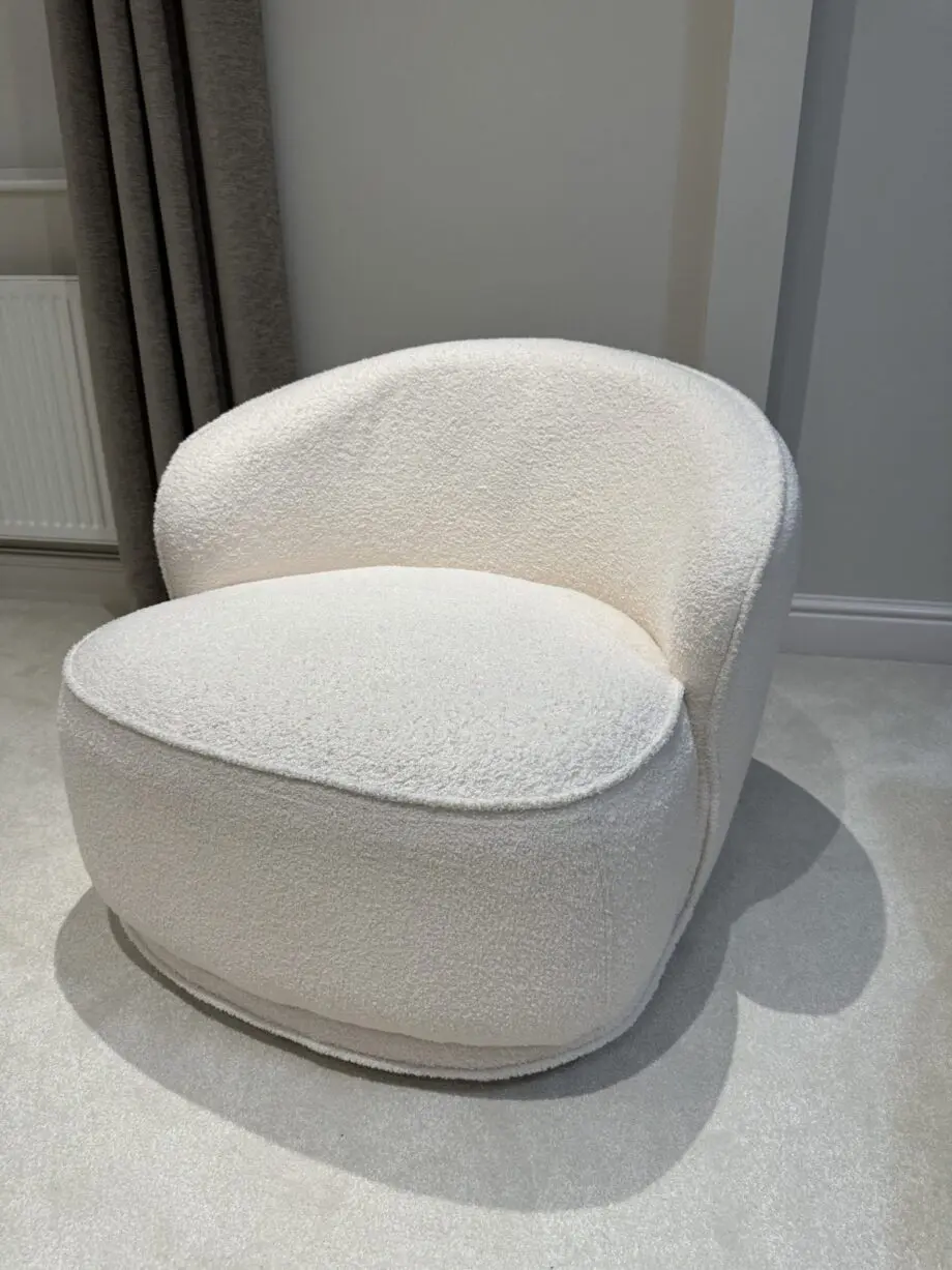 White Boucle chair