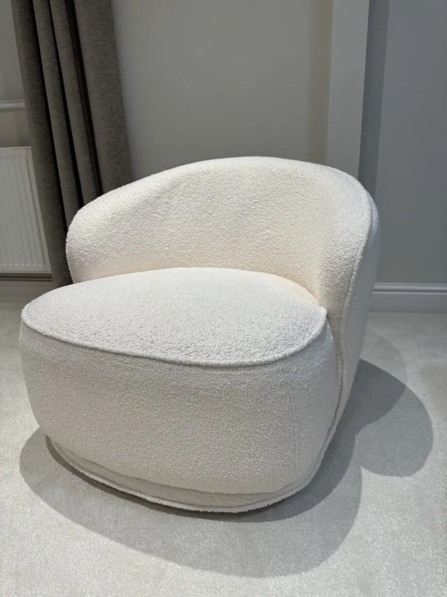 White Boucle chair