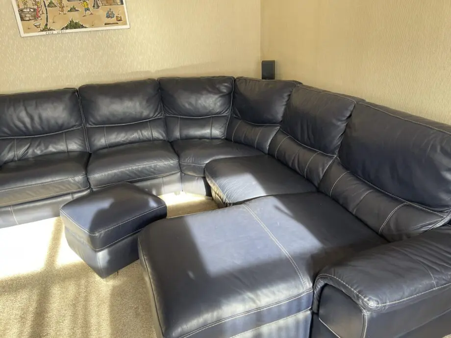 Corner Sofa, large blue leather from DFS
