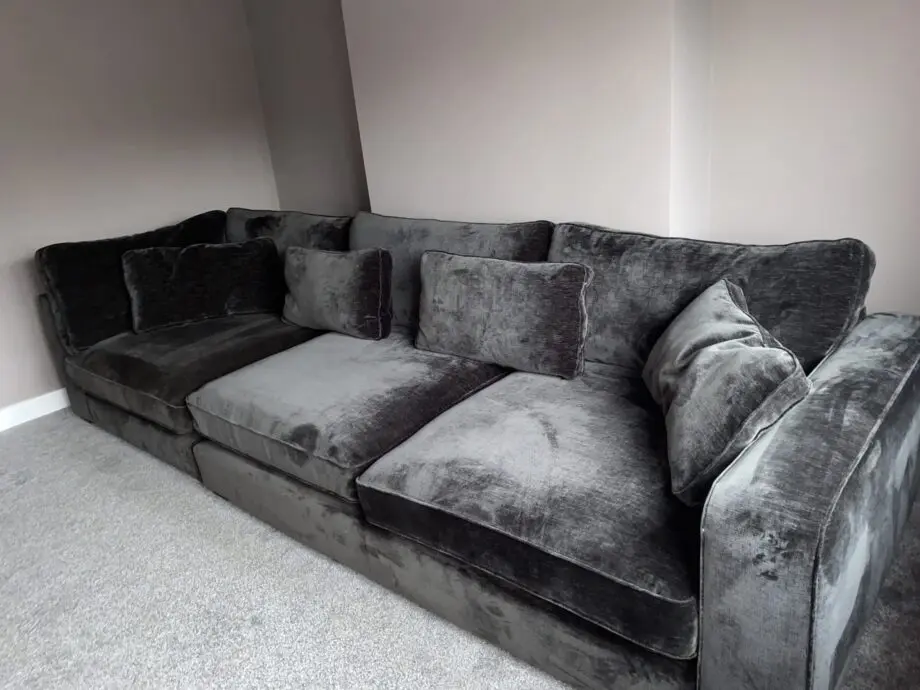 Sofology - Cavalli 3 seater (detachable arms) + Corner piece in Chenille Blanik Slate Mix