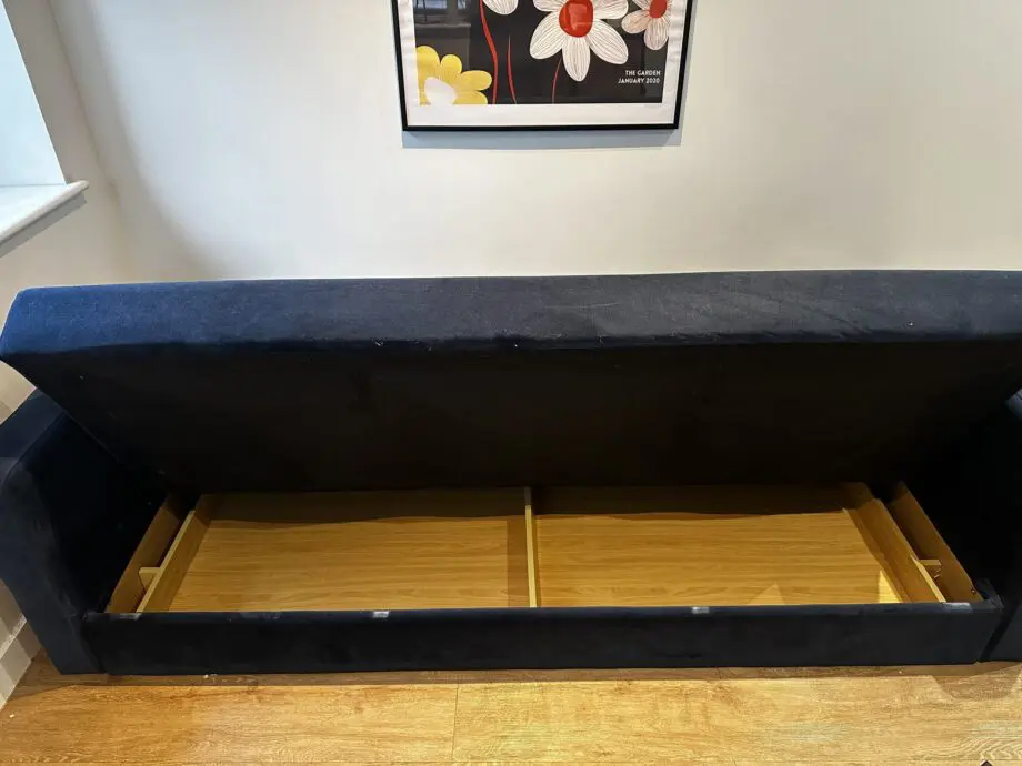 Made Chou Sofa Bed With Storage Velvet Navy