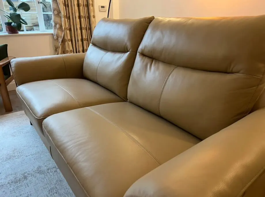 Brand New Beige Leather Sofa
