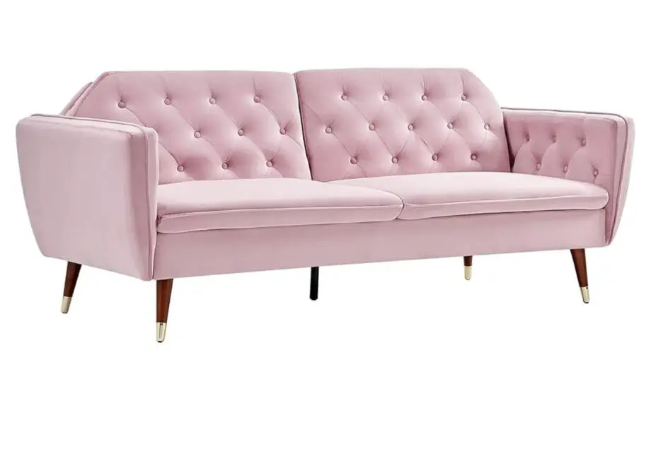Art deco rose sofa - expandable to bed