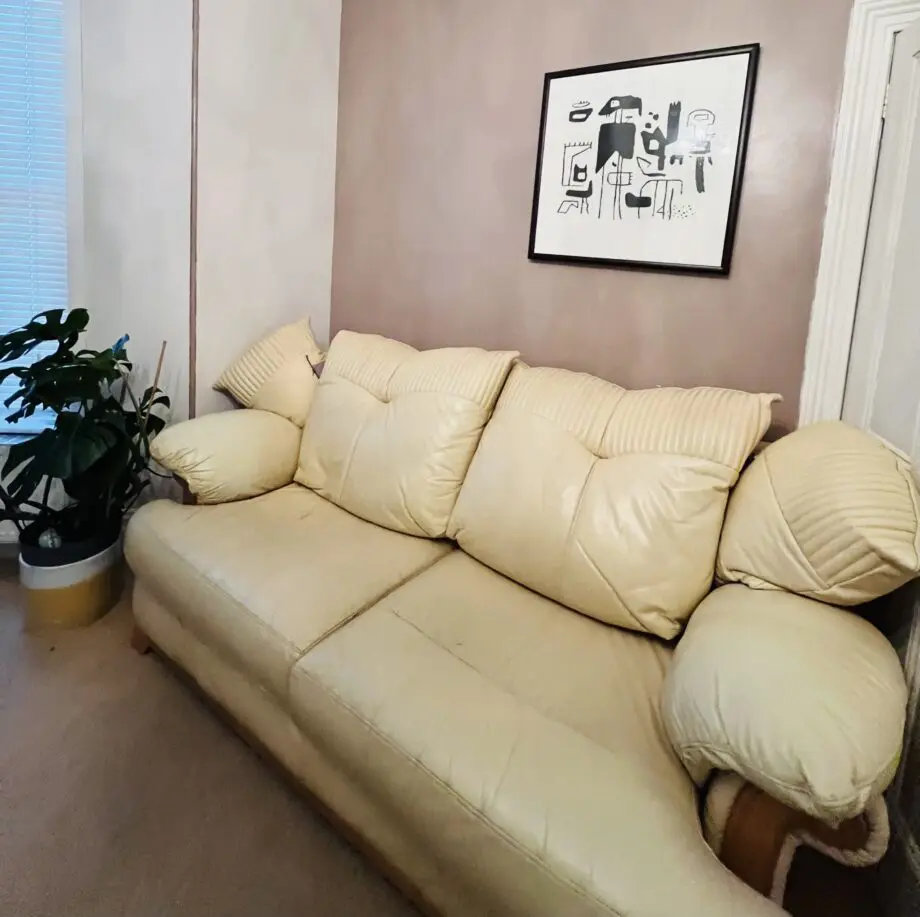 Leather Italian Yellow Arm chairs and Sofa set