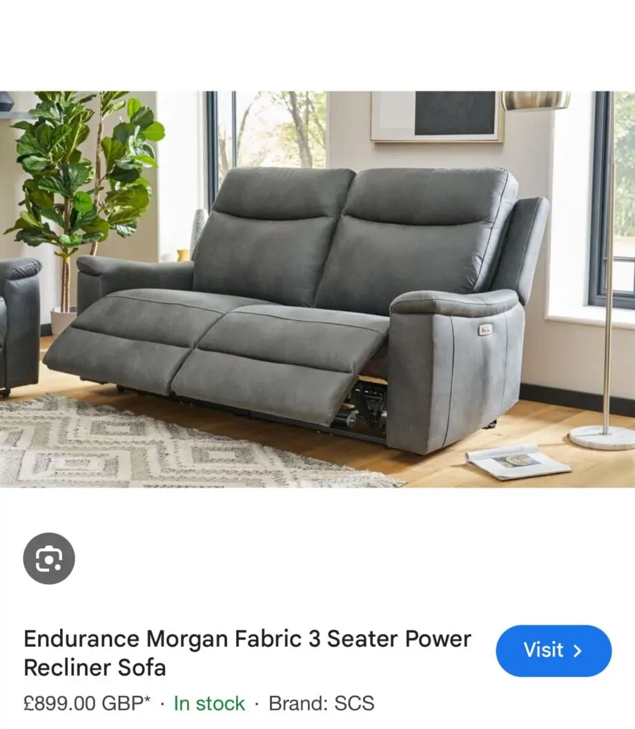 Scs Morgan electric recliner twin sofa 3 seater x2