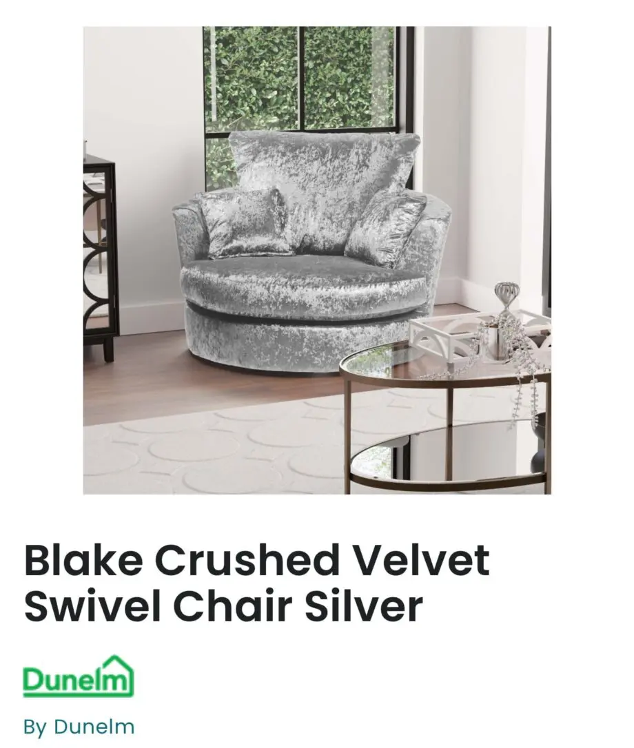 Dunlem Blake Crushed Velvet Swivel twin Chairs