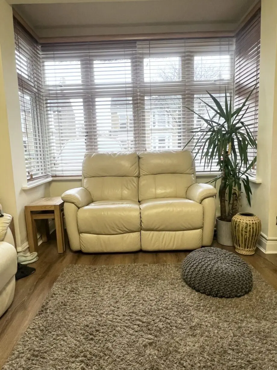 5 Seater cream color reclining sofa set - 2x2 and 1x sofa