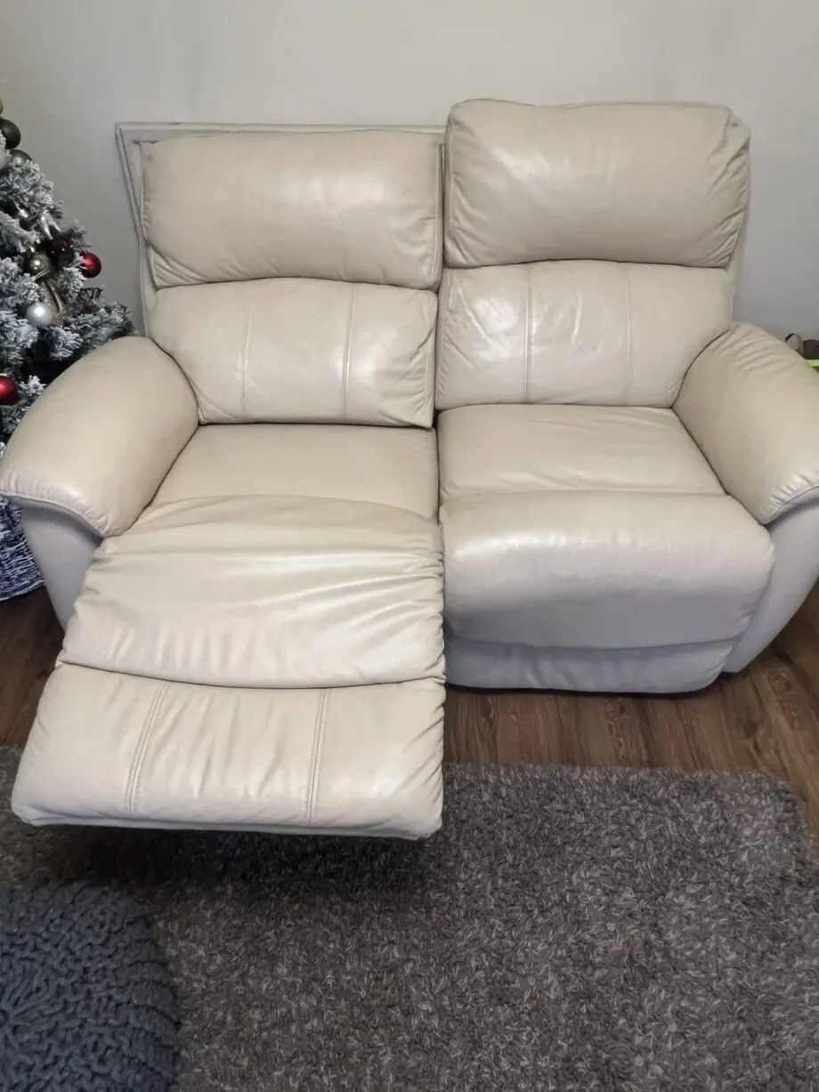 5 Seater cream color reclining sofa set - 2x2 and 1x sofa